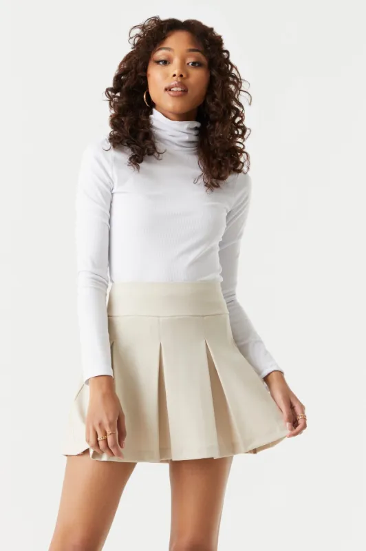Crepe Knit Pleated Skirt sold by Charlotte Russe