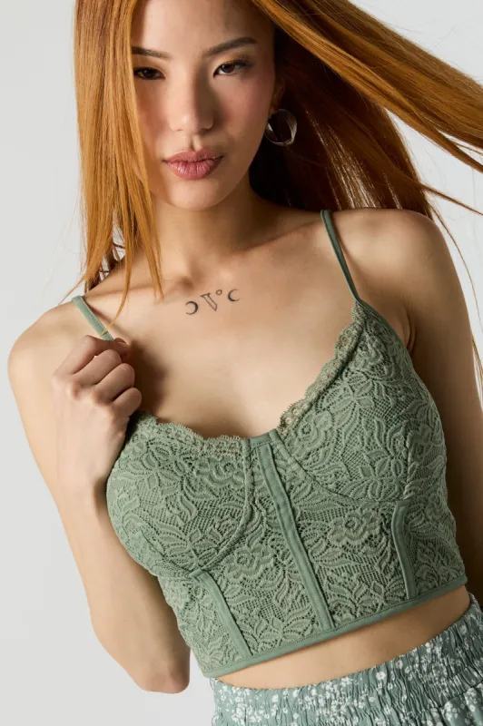 Lace Corset Crop Top sold by Charlotte Russe