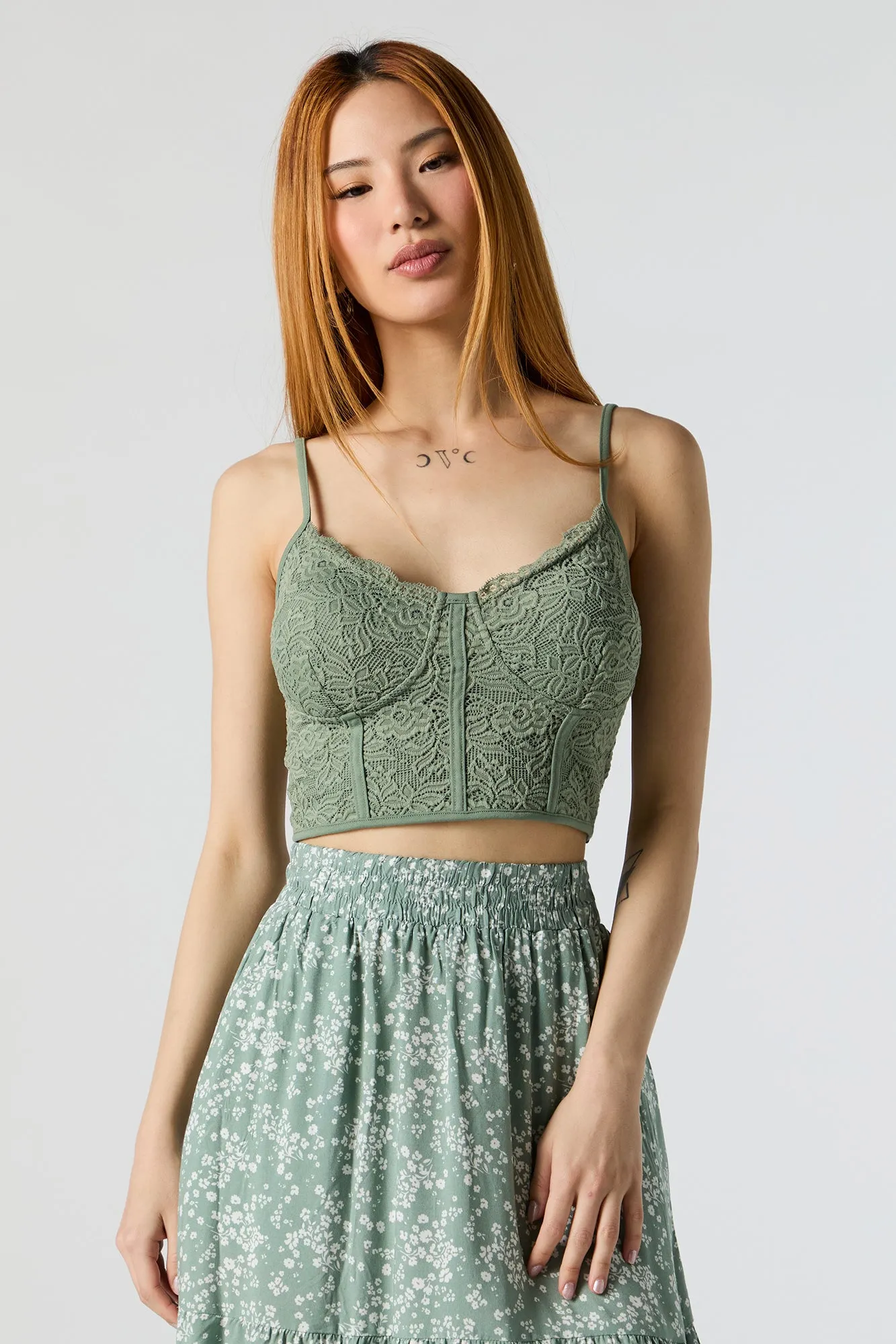 Lace Corset Crop Top sold by Charlotte Russe product image thumbnail 2