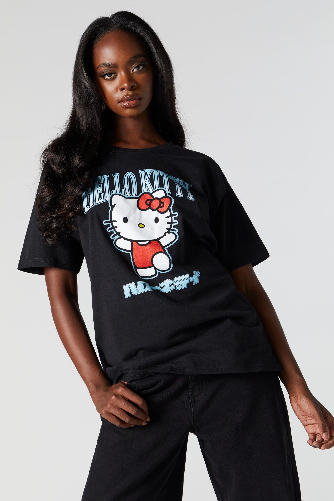 Hello Kitty Graphic Boyfriend T-Shirt sold by Charlotte Russe