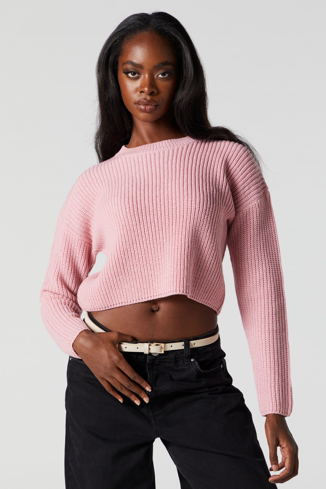 Ribbed Knit Sweater sold by Charlotte Russe product image thumbnail 2