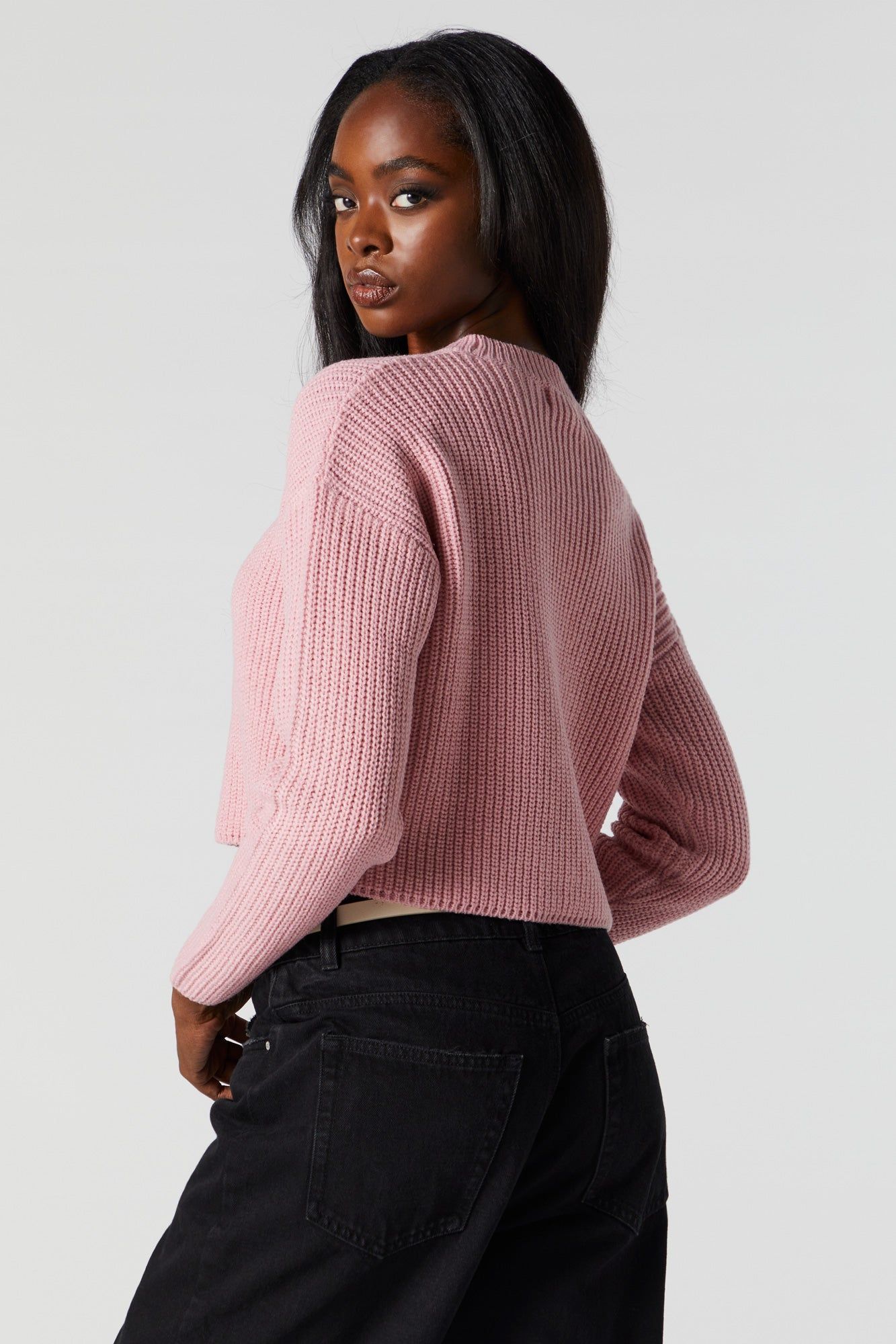 Ribbed Knit Sweater sold by Charlotte Russe product image thumbnail 3