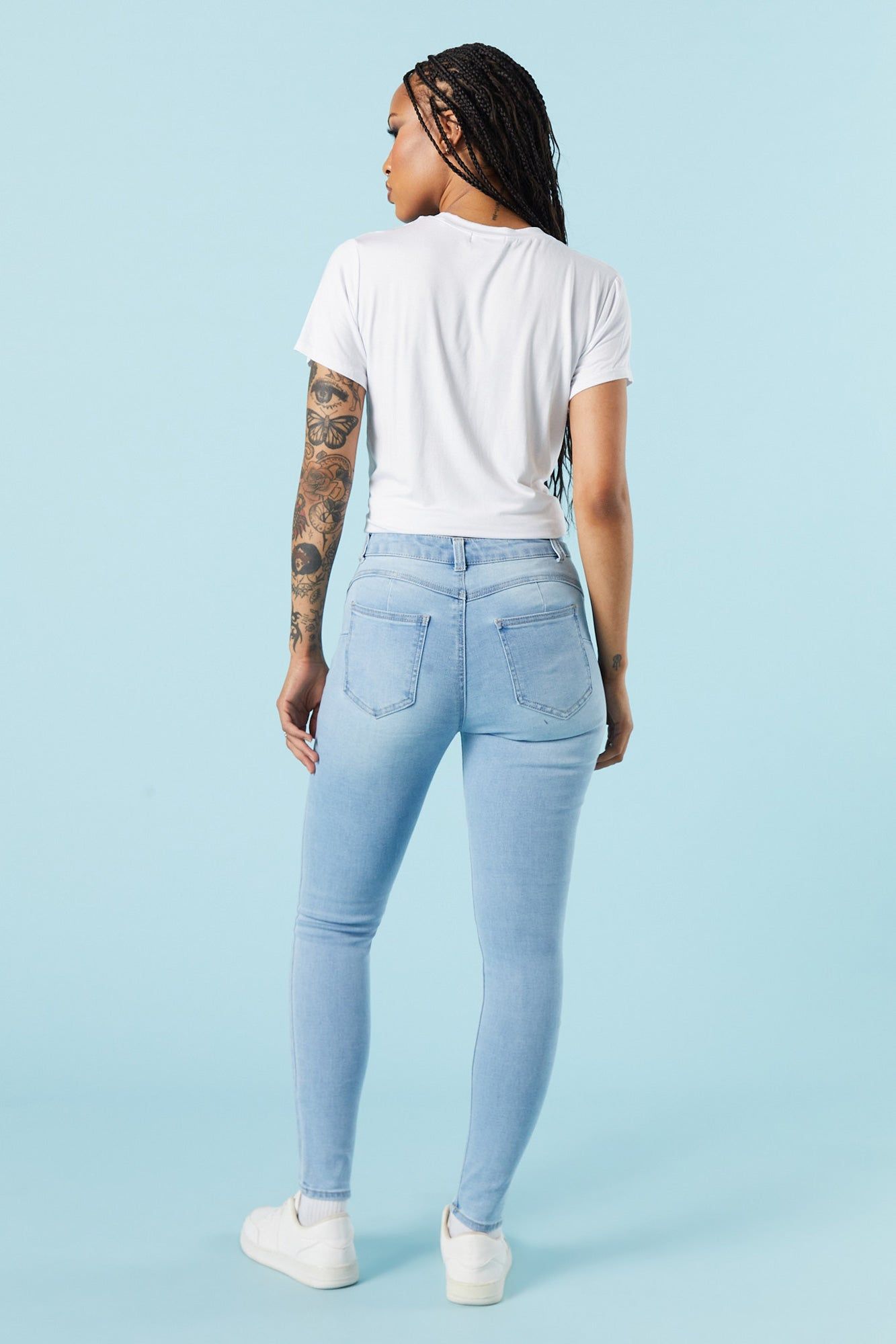 Light Wash Rio Mid Rise Skinny Jean sold by Charlotte Russe product image thumbnail 3