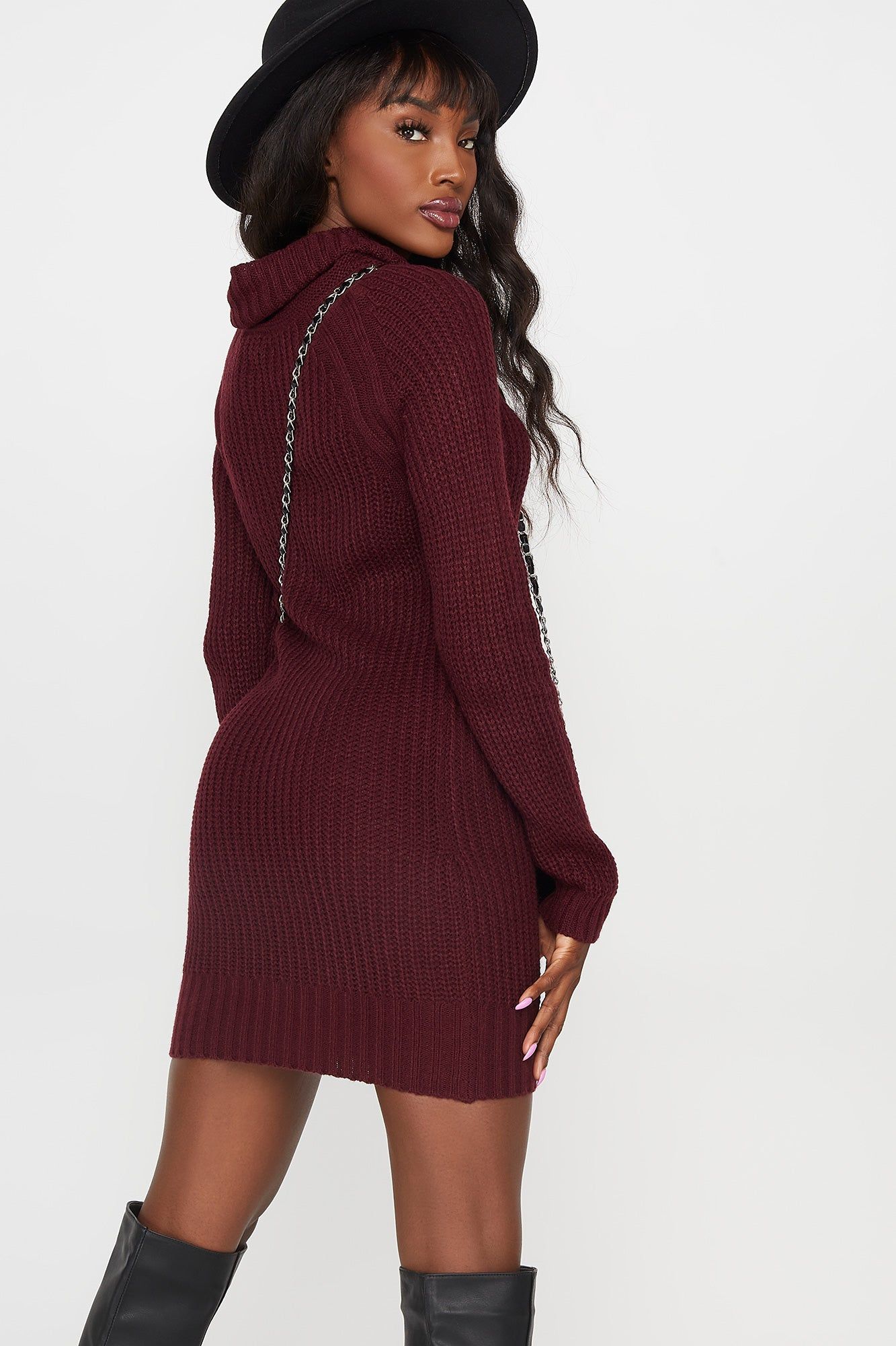 Cowl Neck Long Sleeve Sweater Dress sold by Charlotte Russe product image thumbnail 5