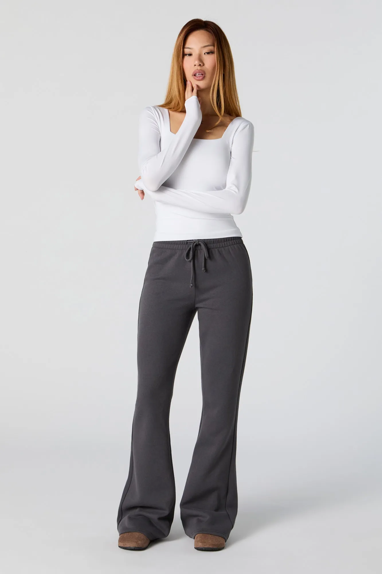 Fleece Flare Sweatpant sold by Charlotte Russe