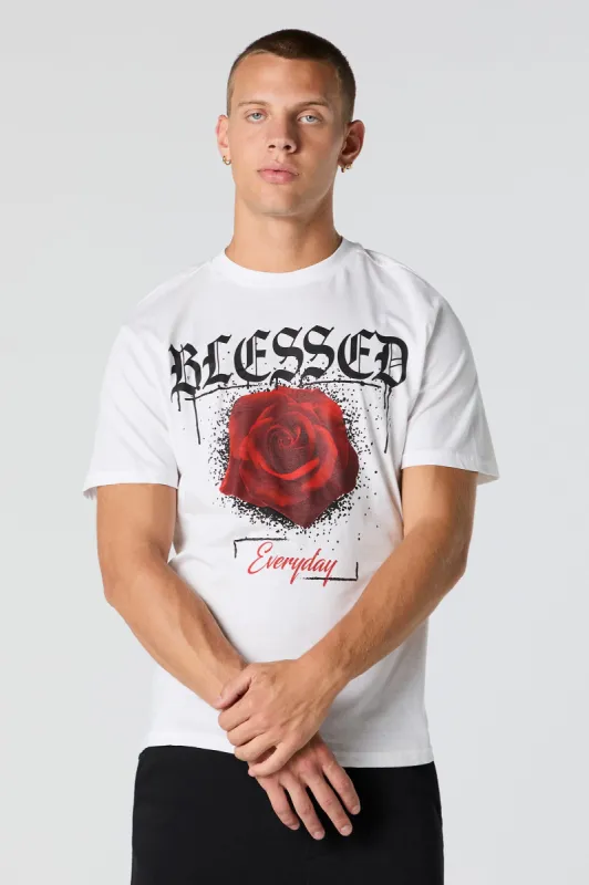 Blessed Rose Graphic T-Shirt sold by Charlotte Russe