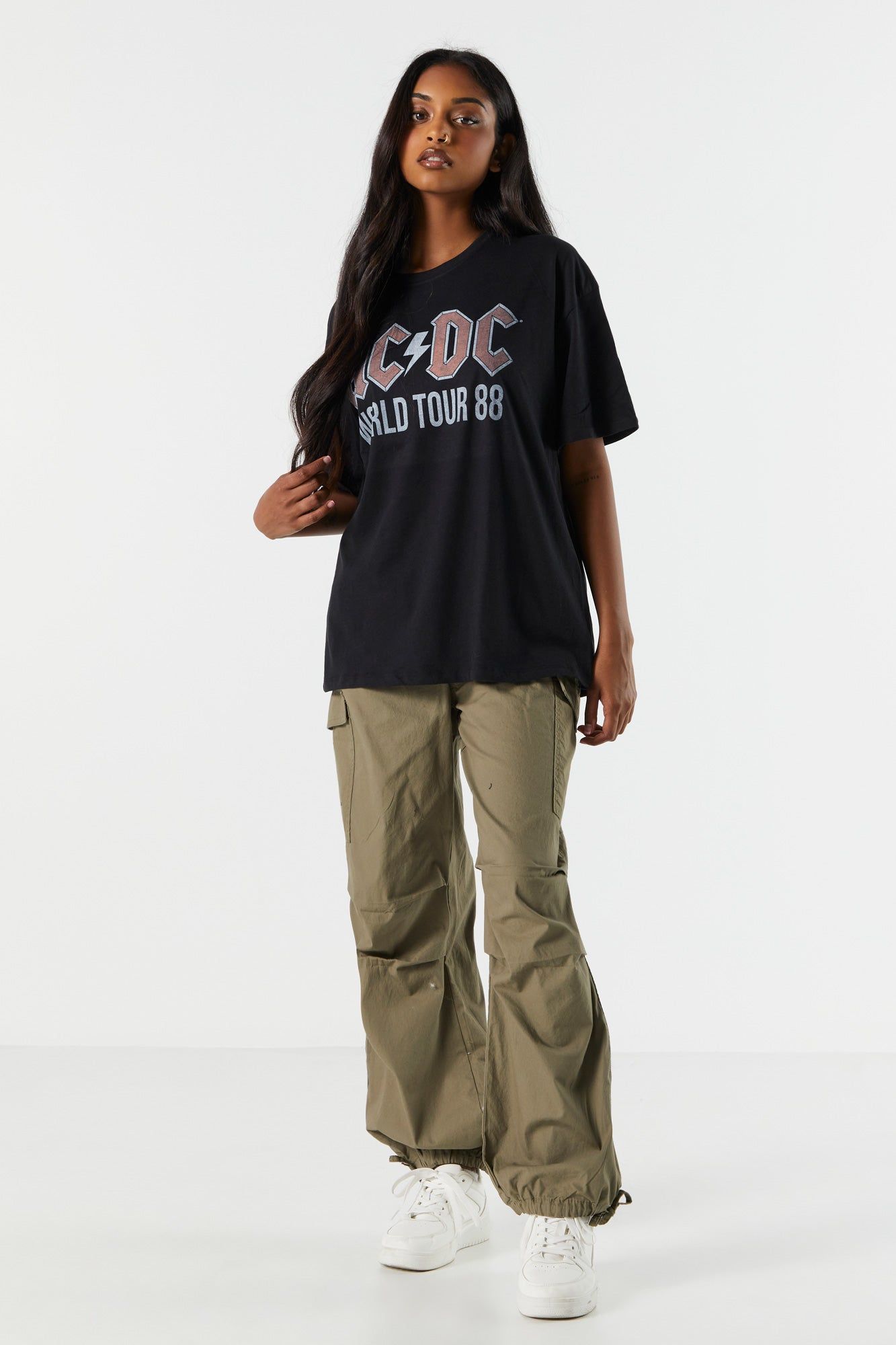 ACDC Graphic Boyfriend T-Shirt sold by Charlotte Russe product image thumbnail 3