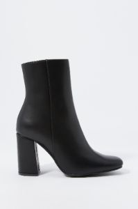 Faux-Leather Heeled Boot sold by Charlotte Russe