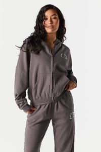 LA Embroidered Zip Up Varsity Hoodie sold by Charlotte Russe