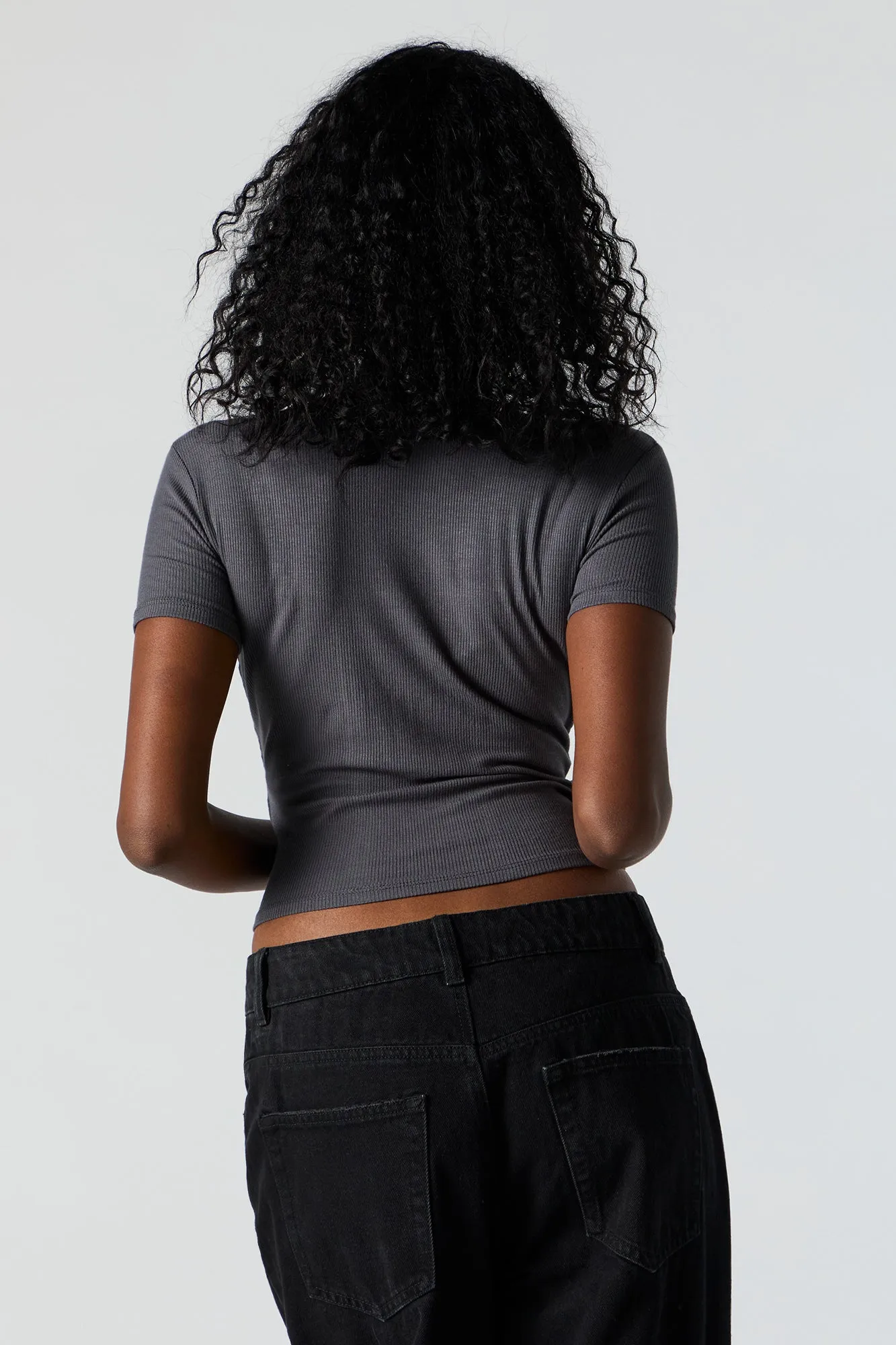 Ribbed Corset T-Shirt sold by Charlotte Russe product image thumbnail 2