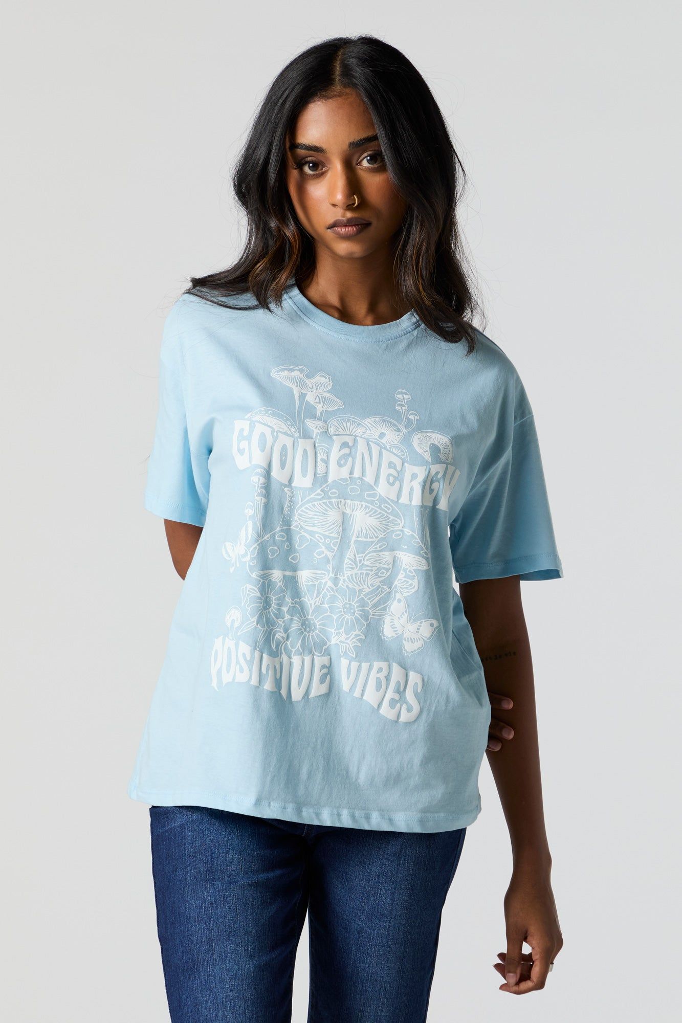 Good Energy Graphic Boyfriend T-Shirt sold by Charlotte Russe product image thumbnail 2