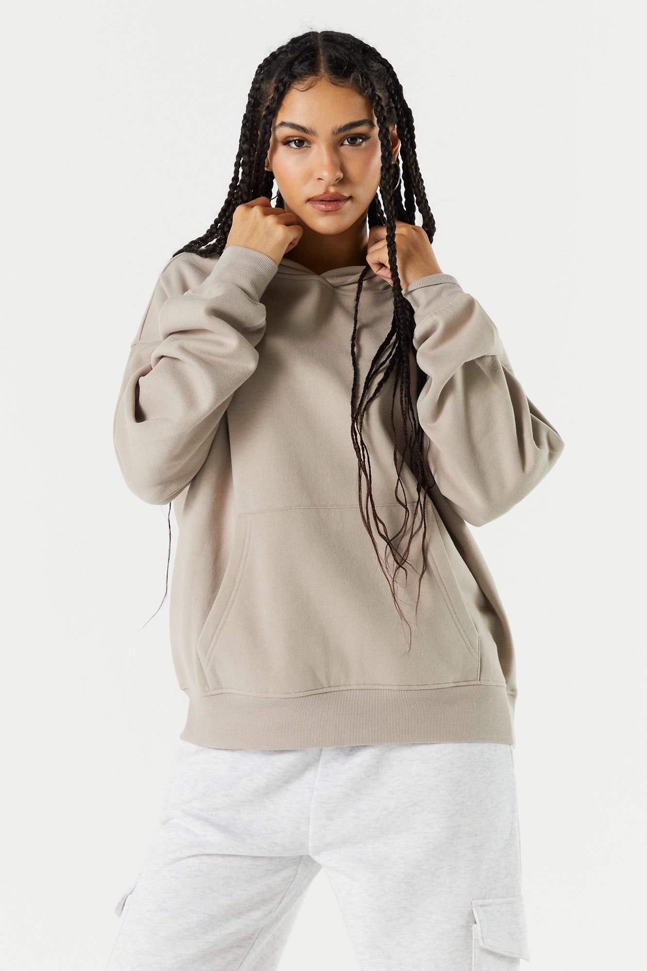 Solid Fleece Oversized Hoodie sold by Charlotte Russe
