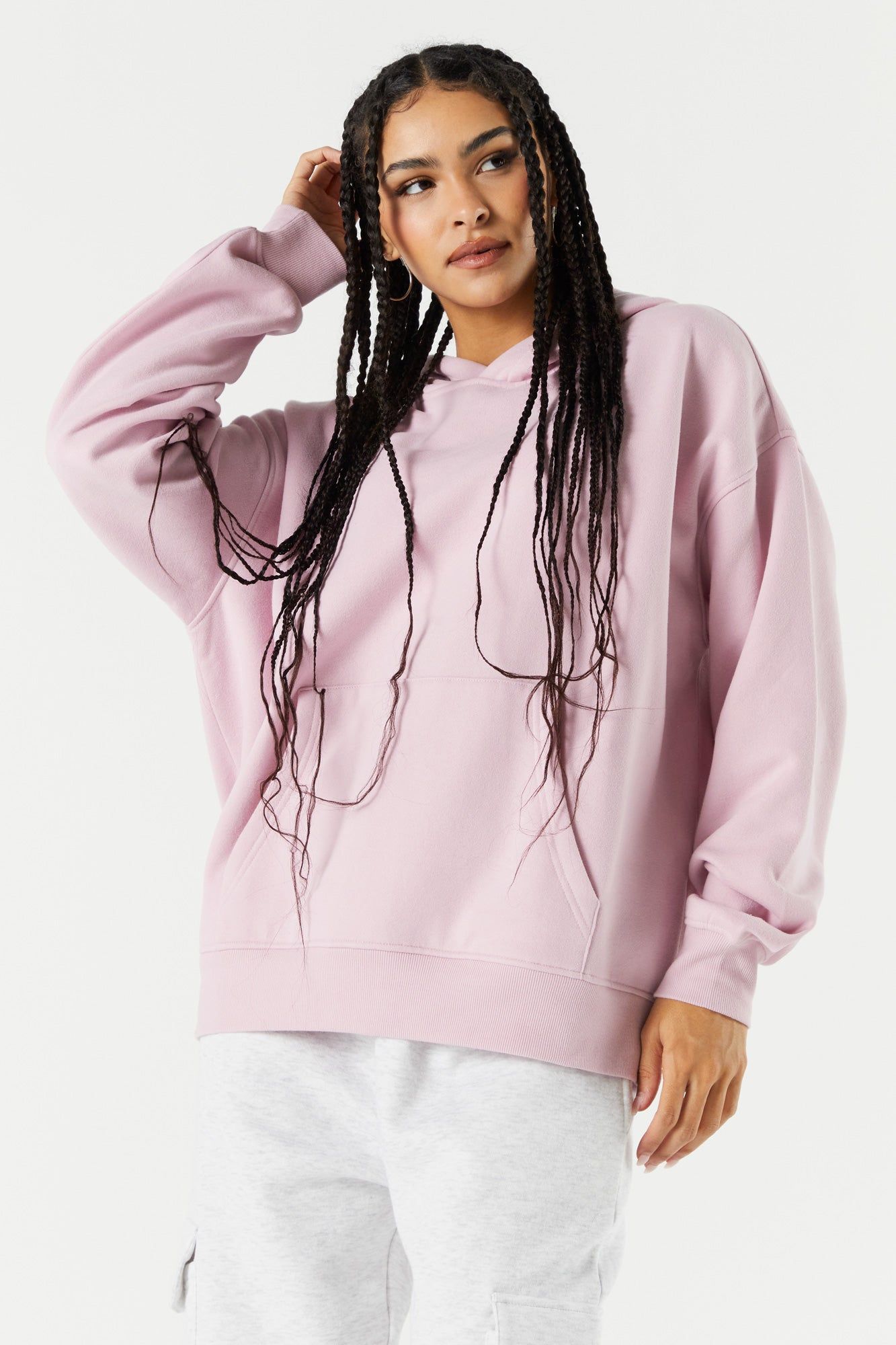 Solid Fleece Oversized Hoodie sold by Charlotte Russe product image thumbnail 4