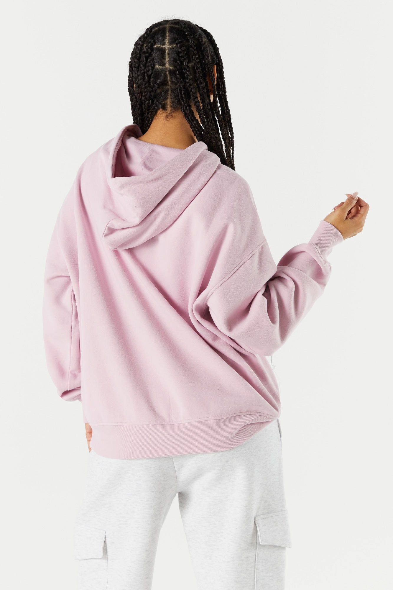 Solid Fleece Oversized Hoodie sold by Charlotte Russe product image thumbnail 5