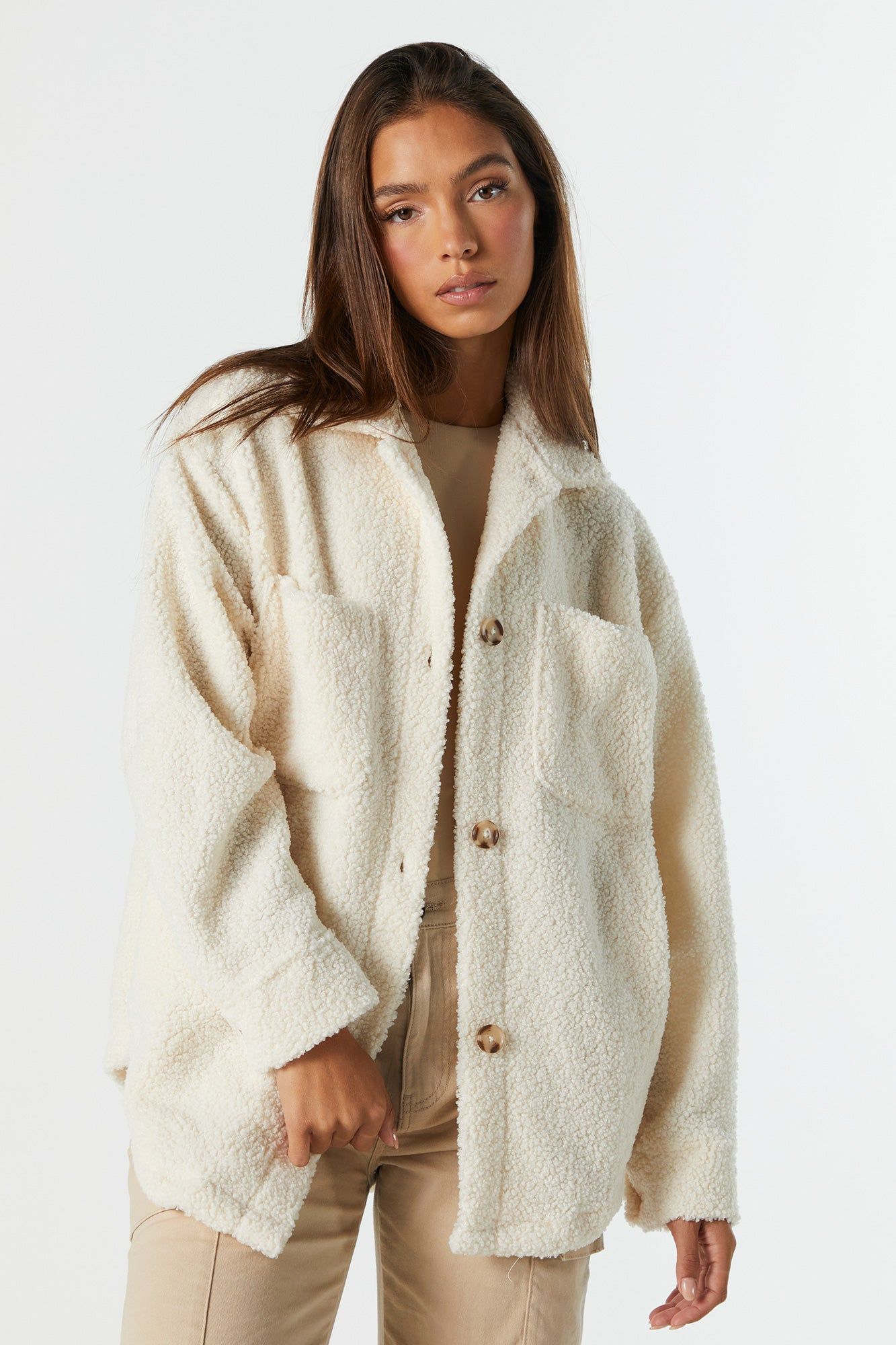Sherpa Shacket sold by Charlotte Russe product image thumbnail 2