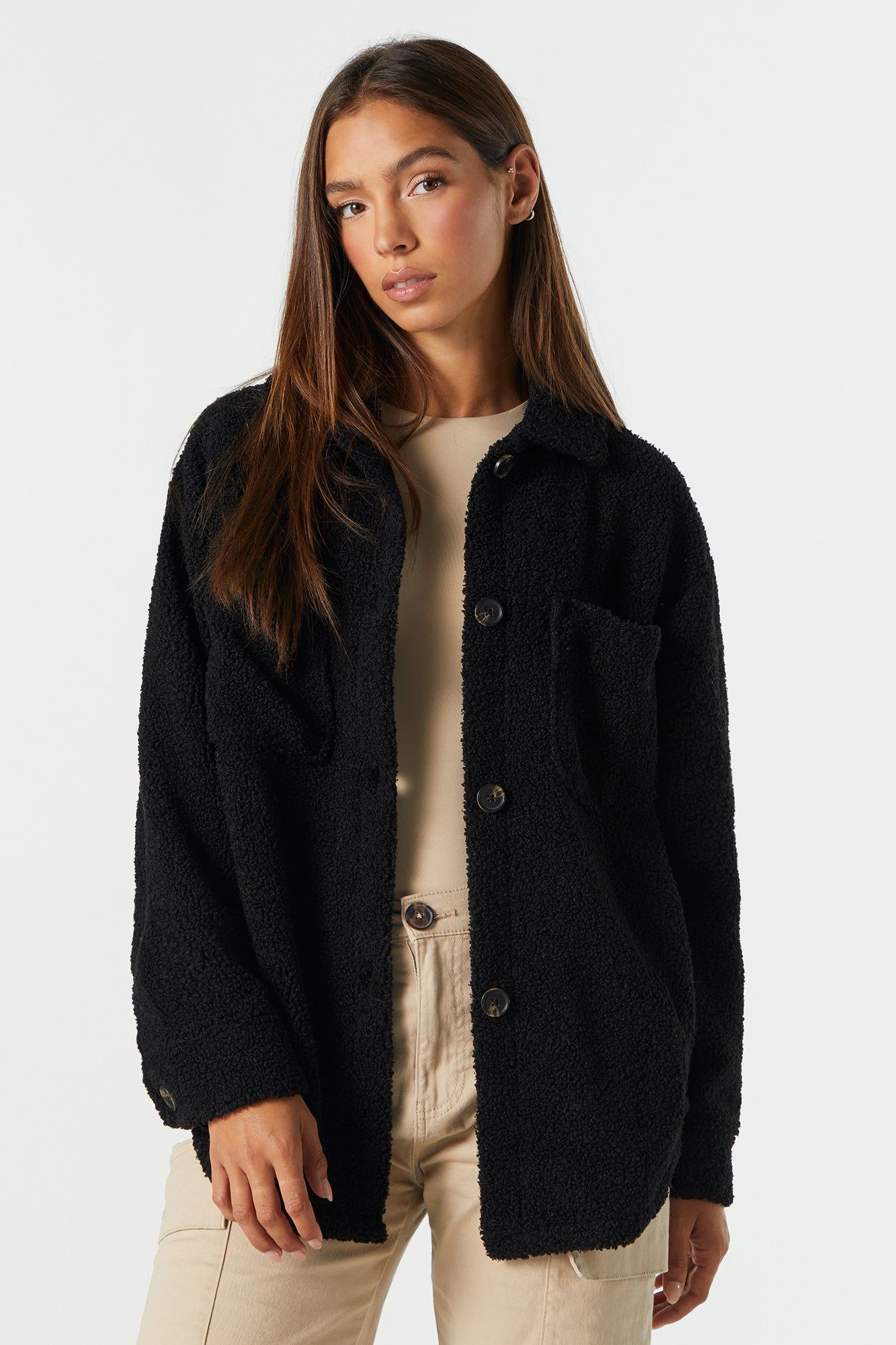 Sherpa Shacket sold by Charlotte Russe product image thumbnail 5