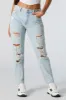 Distressed High Rise Light Wash Mom Jean sold by Charlotte Russe