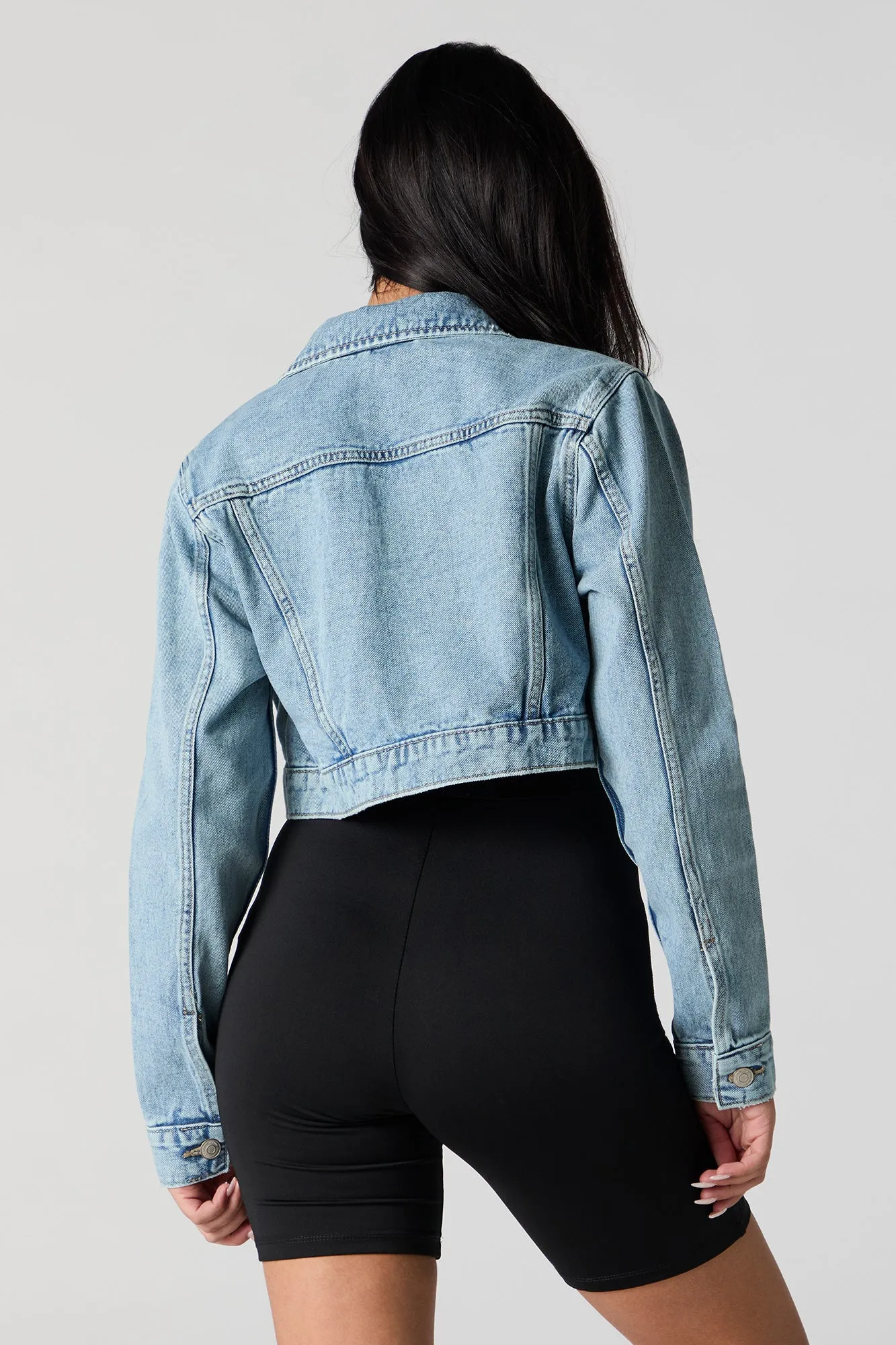 Ultra Cropped Denim Jacket sold by Charlotte Russe product image thumbnail 2