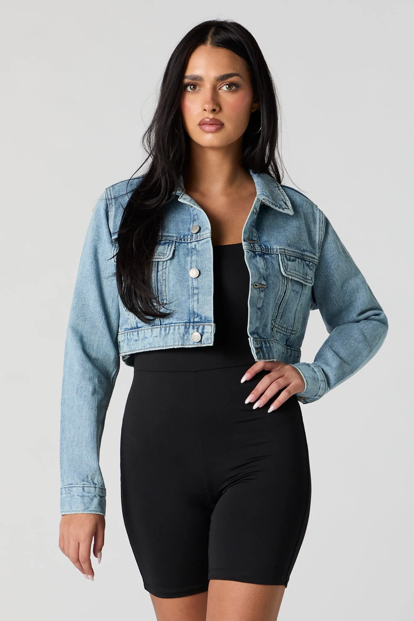 Ultra Cropped Denim Jacket sold by Charlotte Russe