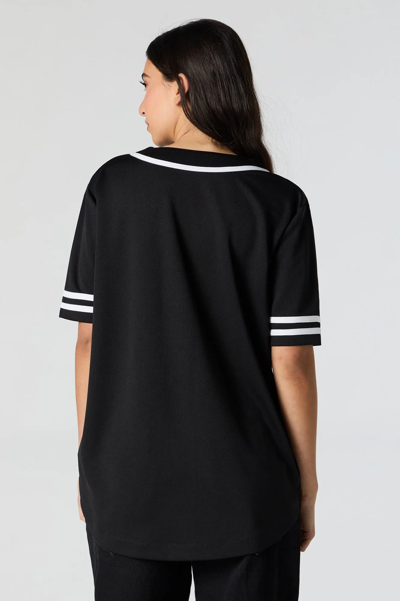 Graphic Mesh Baseball Jersey sold by Charlotte Russe product image thumbnail 5