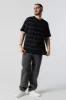 Black Striped Relaxed T-Shirt sold by Charlotte Russe