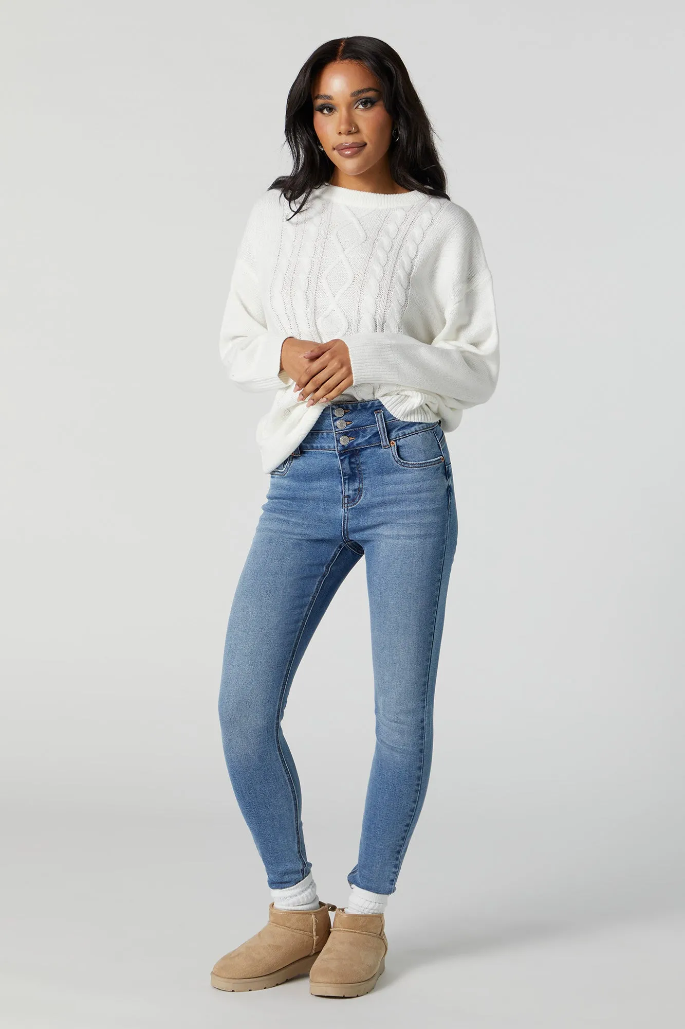 Ibiza Medium Wash Push Up Skinny Jean sold by Charlotte Russe