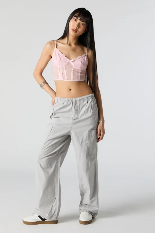 Grey Parachute Cargo Pant sold by Charlotte Russe