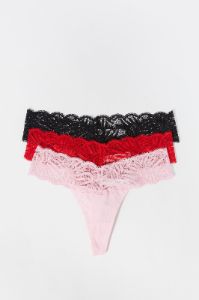 Black Lace Thong (3 Pack) sold by Charlotte Russe