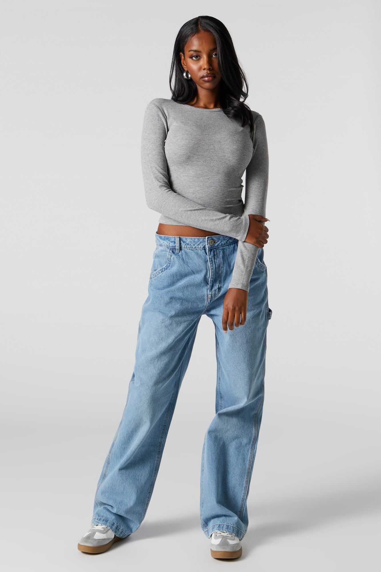 Ribbed Crewneck Long Sleeve Top sold by Charlotte Russe product image thumbnail 4