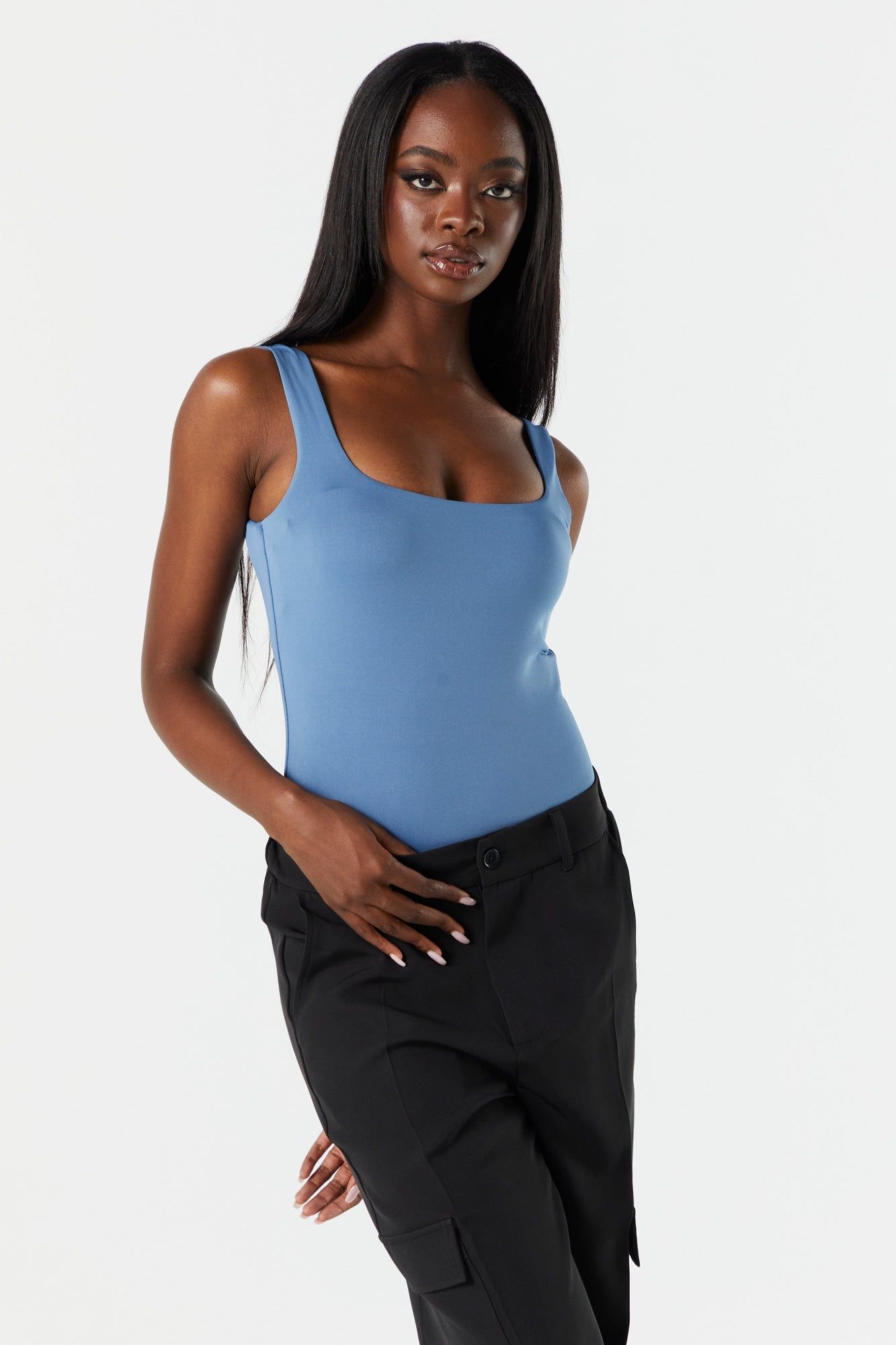 Square Neck Contour Tank Bodysuit sold by Charlotte Russe product image thumbnail 6