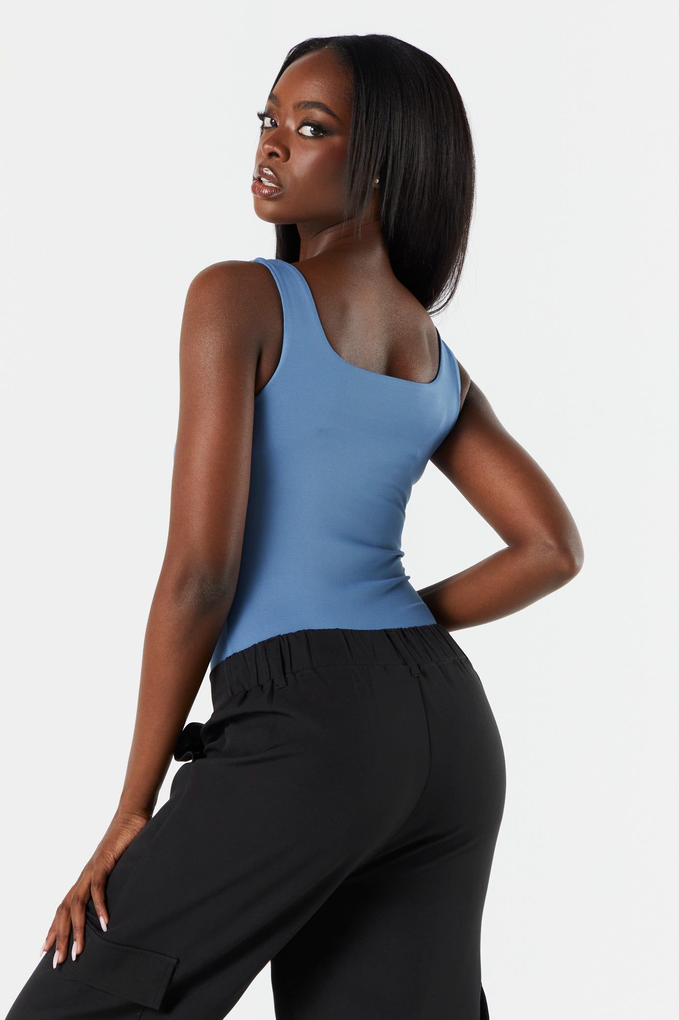 Square Neck Contour Tank Bodysuit sold by Charlotte Russe product image thumbnail 7