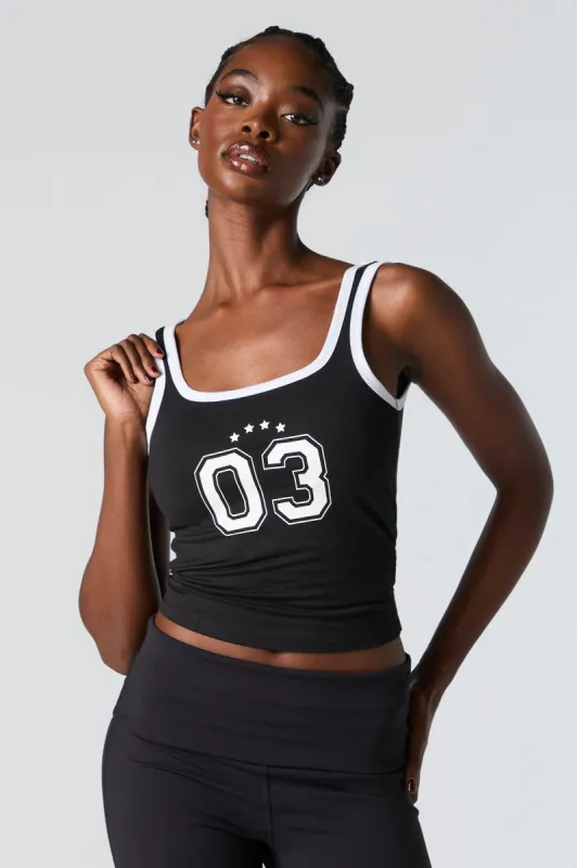 03 Graphic Contrast Trim Tank sold by Charlotte Russe