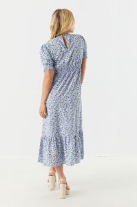 Blue Floral Print Tiered Midi Dress sold by Charlotte Russe