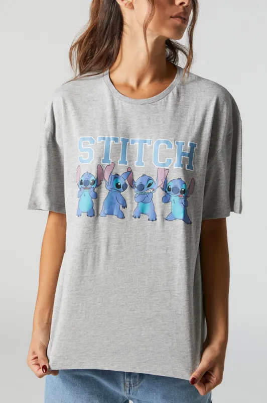 Stitch Graphic Boyfriend T-Shirt sold by Charlotte Russe