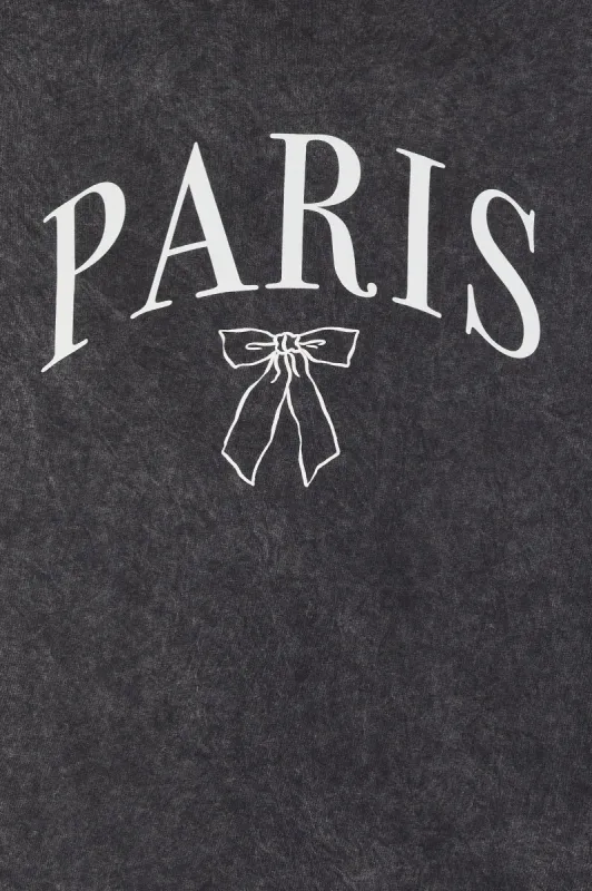 Paris Graphic Washed Boyfriend T-Shirt sold by Charlotte Russe