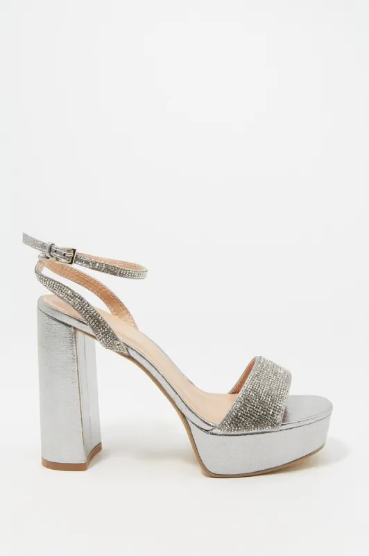 Rhinestone Ankle Band Platform High Heel sold by Charlotte Russe