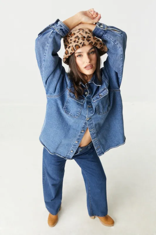 Leopard Print Faux-Fur Bucket Hat sold by Charlotte Russe