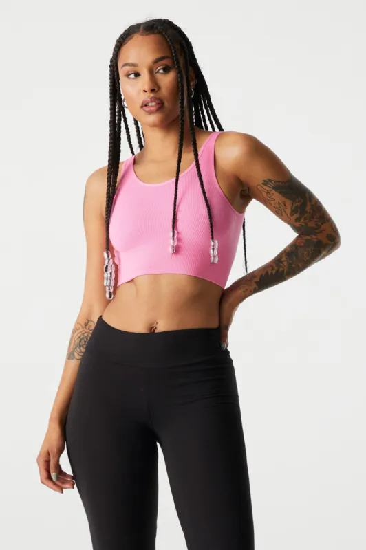 Pink Seamless V-Back Bralette sold by Charlotte Russe