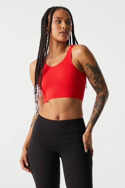 Red Seamless V-Back Bralette sold by Charlotte Russe