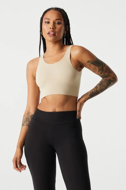 Tan Seamless V-Back Bralette sold by Charlotte Russe