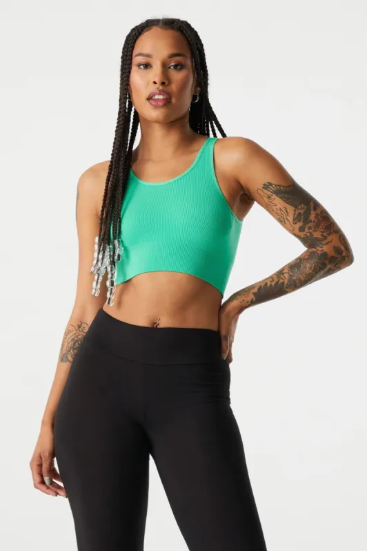 Green Seamless V-Back Bralette sold by Charlotte Russe