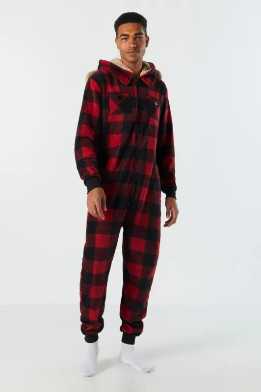 3D Plaid Dog Hood Plush Onesie made by Charlotte Russe