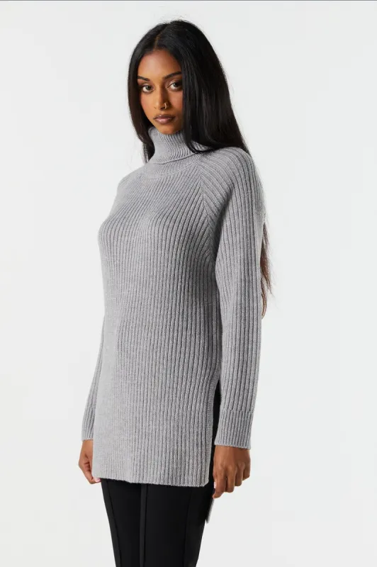 Ribbed Knit Turtleneck Tunic sold by Charlotte Russe