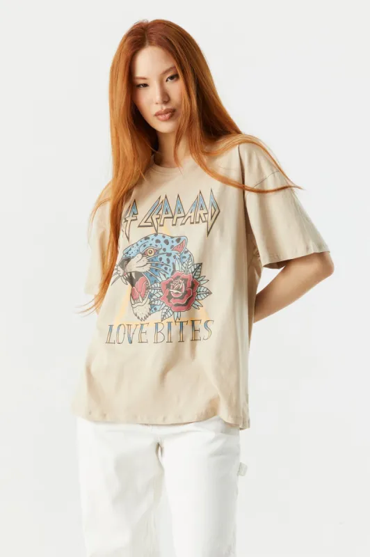 Def Leppard Graphic Boyfriend T-Shirt sold by Charlotte Russe