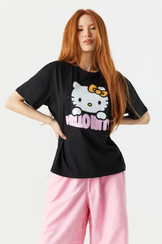 Black Hello Kitty Graphic Boyfriend T-Shirt sold by Charlotte Russe