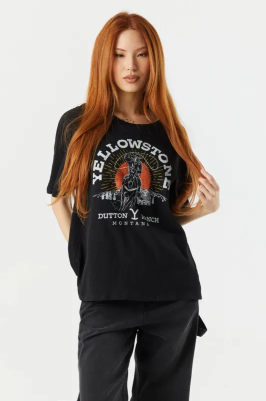 Yellowstone Graphic Boyfriend T-Shirt sold by Charlotte Russe