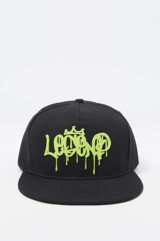 Graffiti Legend Graphic Snapback Baseball Cap sold by Charlotte Russe