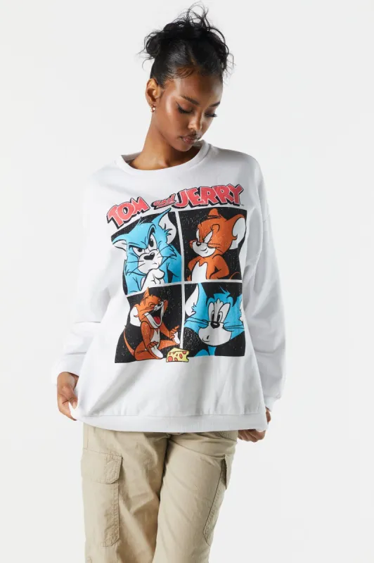 Tom and Jerry Graphic Fleece Sweatshirt sold by Charlotte Russe