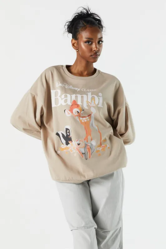 Bambi Graphic Fleece Sweatshirt sold by Charlotte Russe