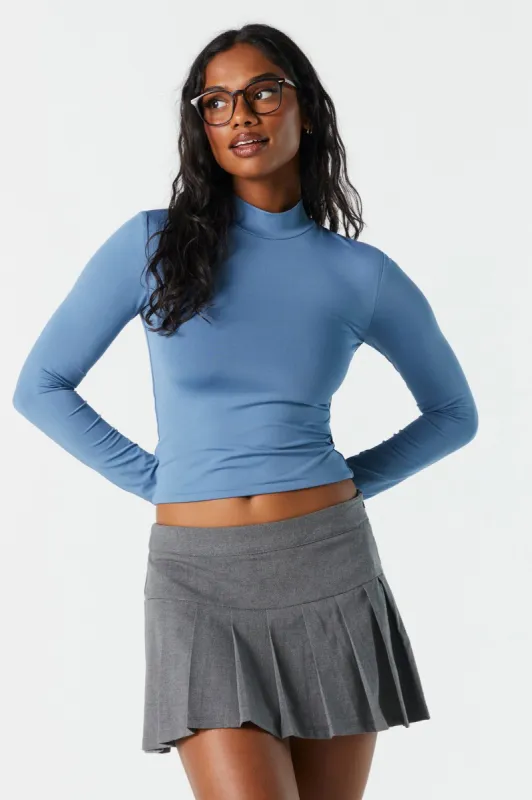 Contour Mock Neck Long Sleeve Top sold by Charlotte Russe